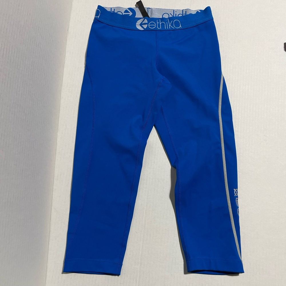 Ethika leggings pants 3/4 blue size small